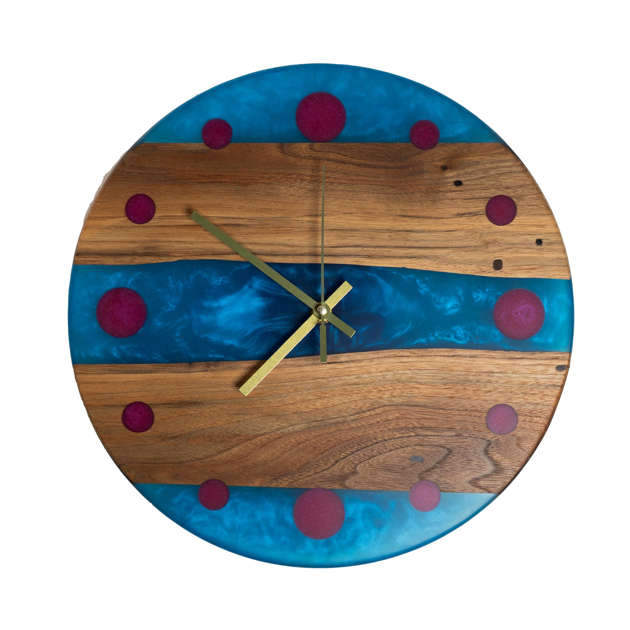 12" Walnut and Acrylic Clock